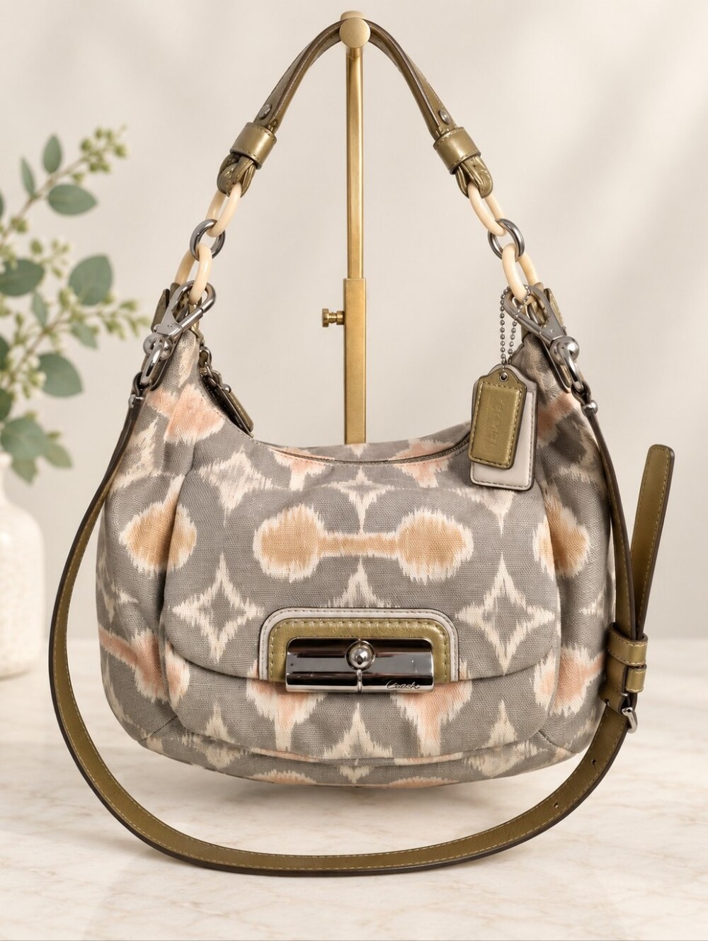 Coach Kristin Op Art Ikat Hobo Bag 16936 EUC